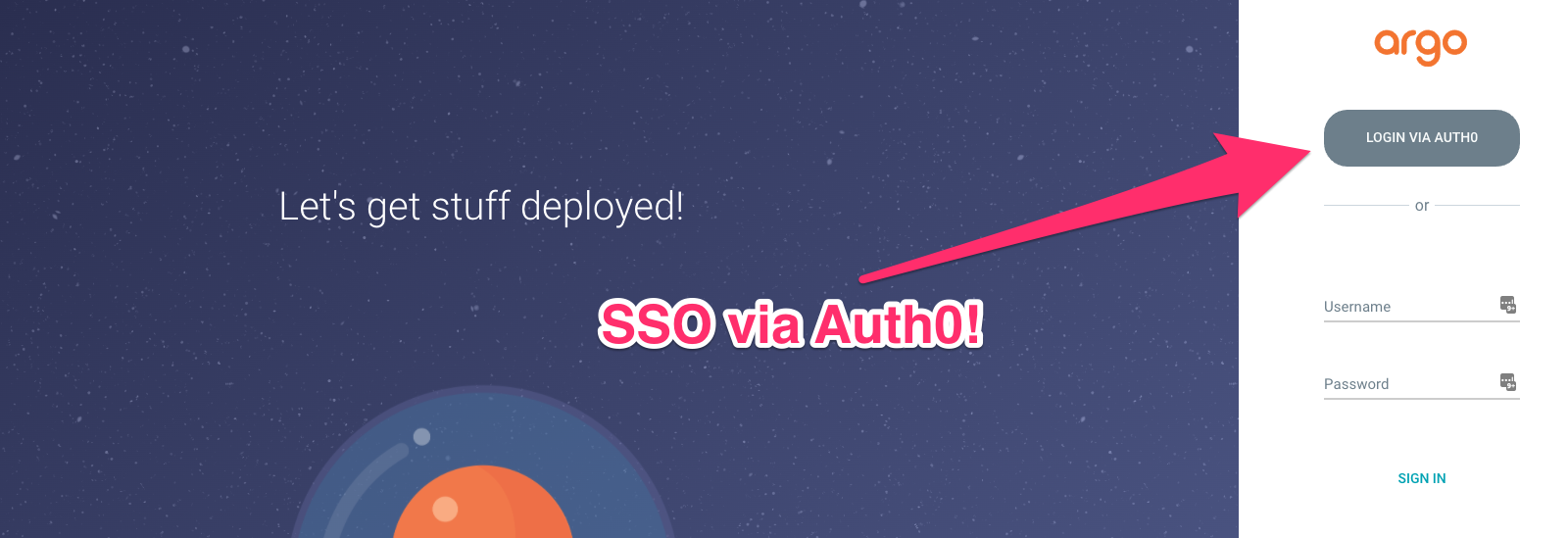 Screenshot - Argo SSO with Auth0