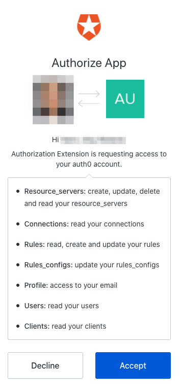 Screenshot - Auth0 authorization extension authorization