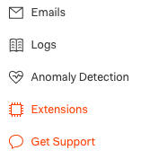 Screenshot - Auth0 menu - extensions