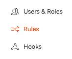 Screenshot - Auth0 sidebar Rules